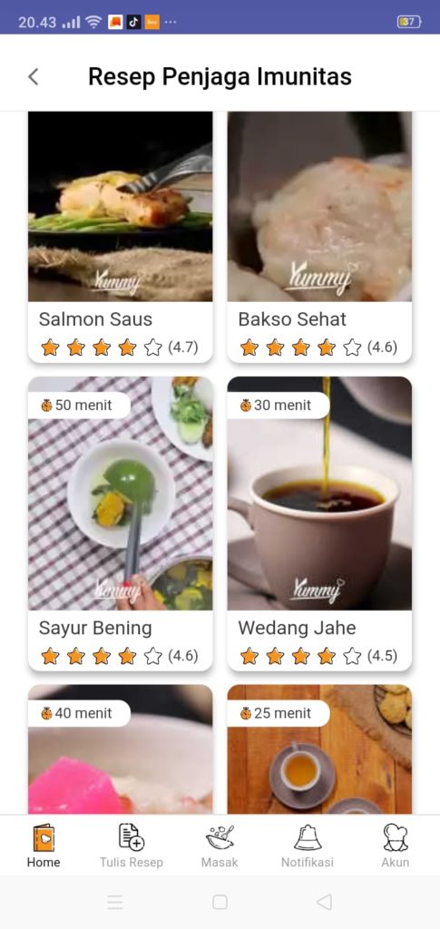 resep makanan penjaga imunitas, sakinahbersamamu.com, yummy app, aplikasi yummy, review fitur aplikasi yummy