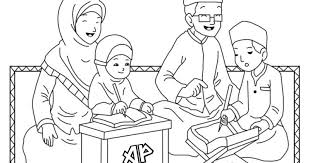 gambar kartun keluarga muslim